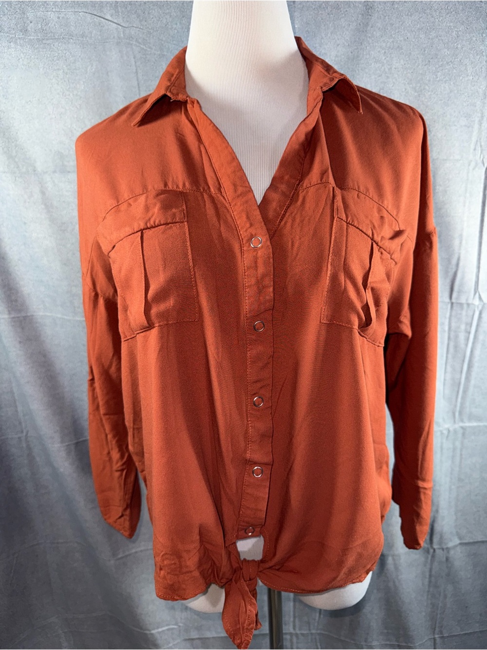2534-ANDREE BY UNIT Men's Button-Down Shirt in Rust